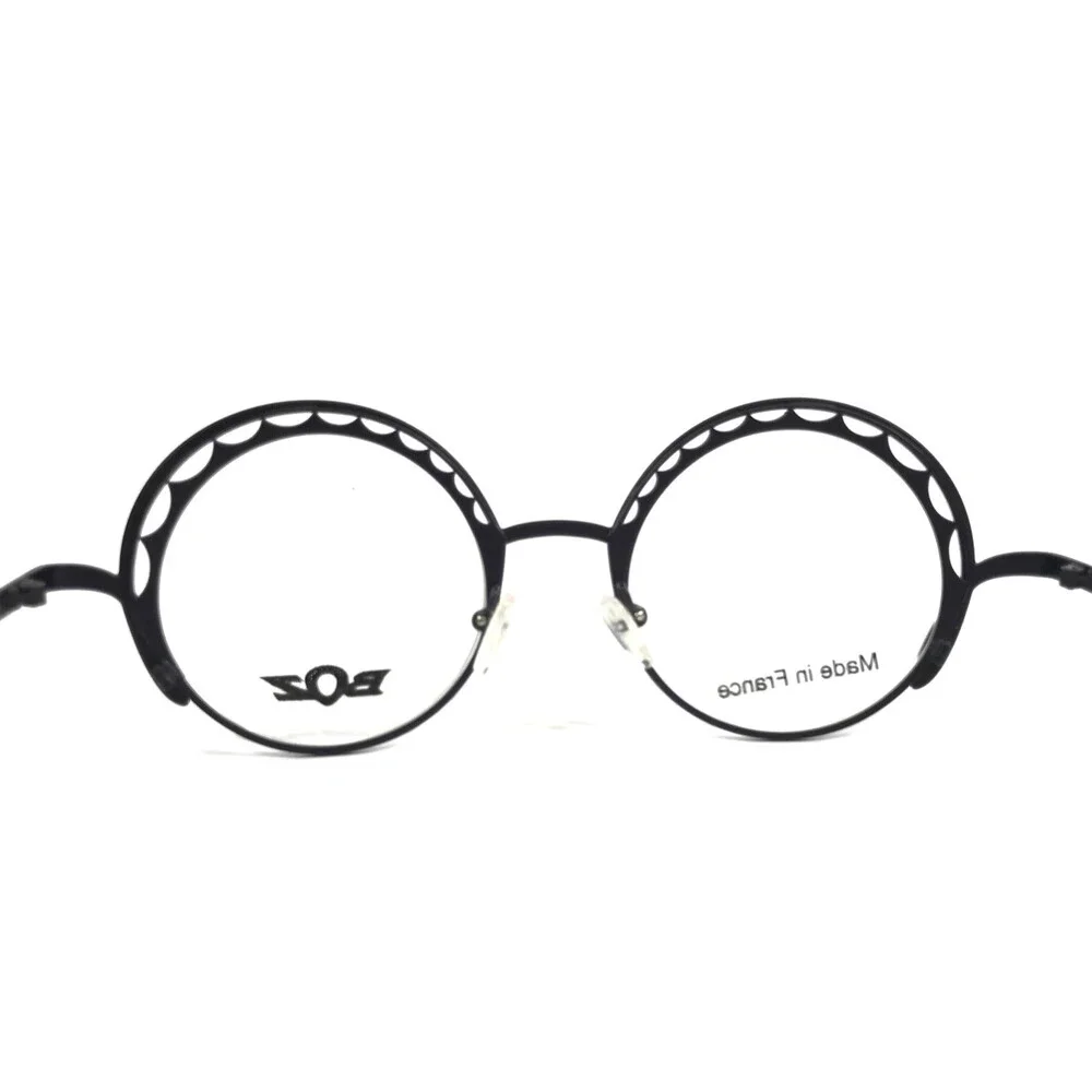 BOZ Eyeglasses Frames MICHKA 5000 Matte Black Gold Round Full Rim 46-21-140